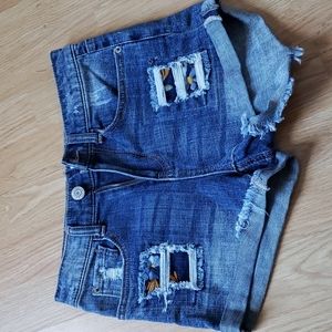 High rise jean shorts